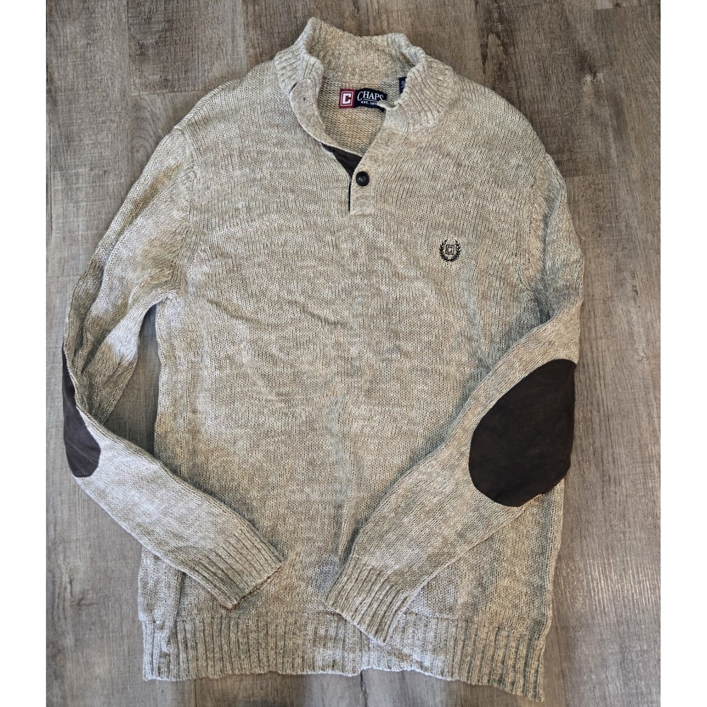 Chaps Beige Knit Jumper Regular Heavy Cotton Mens M‎